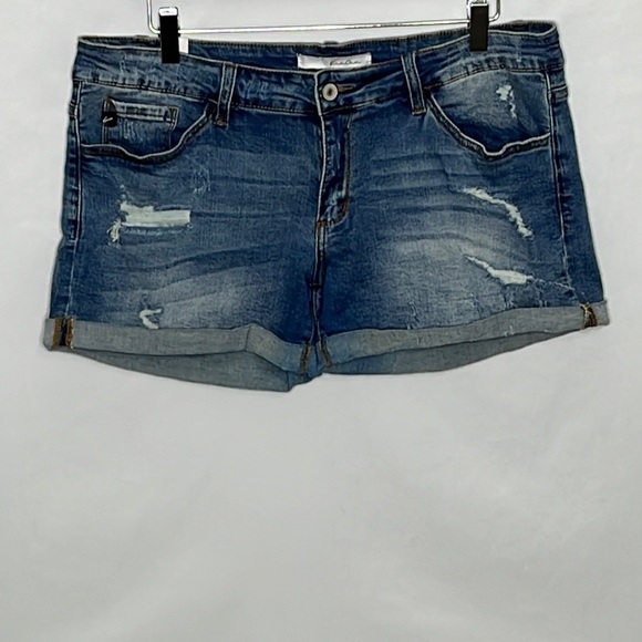 KanCan Distressed Roll Up Denim Shorts - Size 31 - Picture 1 of 5